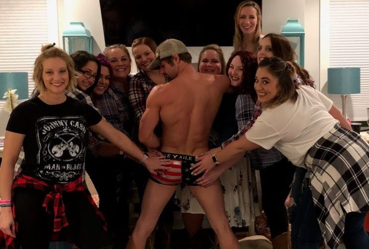 Nashville Male Stripper RC with happy bachelorette party