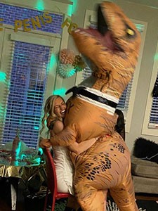 Bride Squeezing T-Sex Dinosaur Stripper